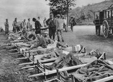 Austrian soldiers on the way to hospital, Battle of the Isonzo, World War I, 1915