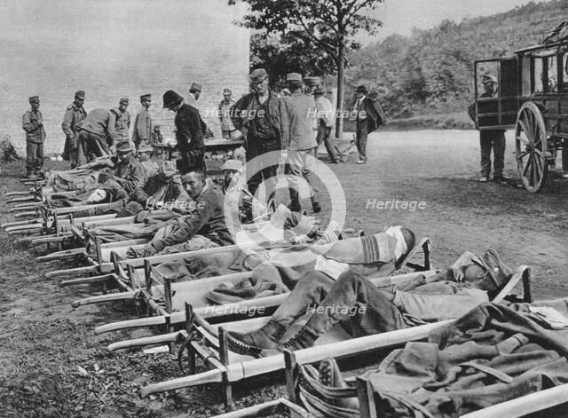Austrian soldiers on the way to hospital, Battle of the Isonzo, World War I, 1915. Artist: Unknown