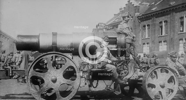 Austrian siege gun in Belg. [i.e., Belgium], between c1914 and c1915. Creator: Bain News Service.