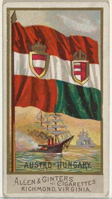 Austro-Hungary, from Flags of All Nations, Series 2 (N10) for Allen & Ginter Cigarettes Br..., 1890. Creator: Allen & Ginter