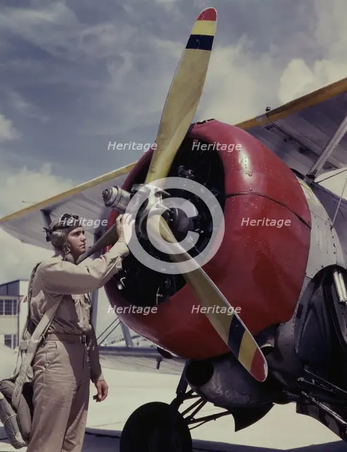 Av. Cadet Thanas at the Naval Air Base, Corpus Christi, Texas, 1942. Creator: Howard Hollem.