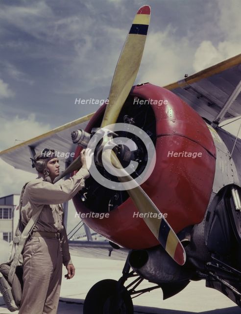 Av. Cadet Thanas at the Naval Air Base, Corpus Christi, Texas, 1942. Creator: Howard Hollem.