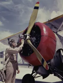 Av. Cadet Thanas at the Naval Air Base, Corpus Christi, Texas, 1942. Creator: Howard Hollem