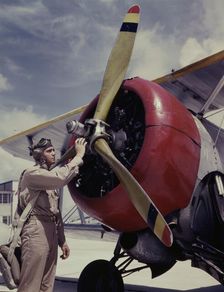 Av. Cadet Thanas at the Naval Air Base, Corpus Christi, Texas, 1942. Creator: Howard Hollem