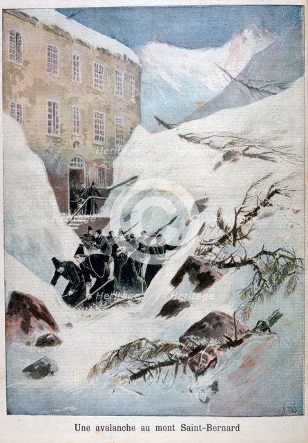 Avalanche at Mont Saint-Bernard, Switzerland, 1897. Artist: Henri Meyer