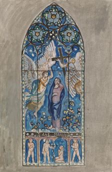 Ave Maria, sketch for a stained glass window in Pori Church, 1924. Creator: Magnus Enckell