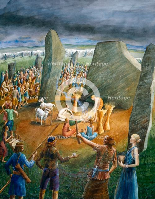 Avebury Stone Circle, c3rd millennium BC, (c1990-2010). Artist: Judith Dobie.