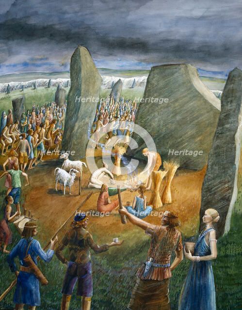 Avebury Stone Circle, c3rd millennium BC, (c1990-2010). Artist: Judith Dobie.