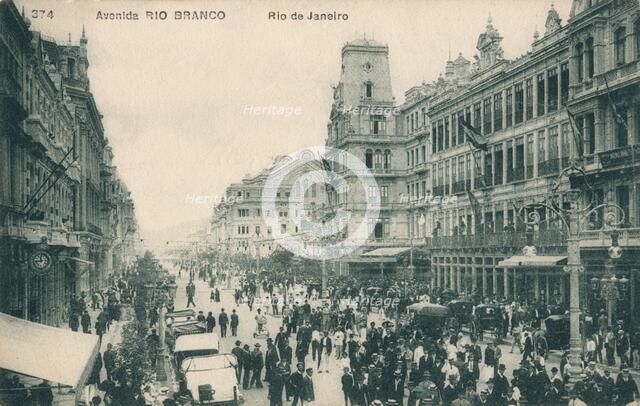 'Avenida Rio Branco - Rio de Janeiro', c1910. Artist: Unknown.
