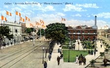 Avenida Saenz Pena and Plaza Casanave, Callao, Peru, c1900s