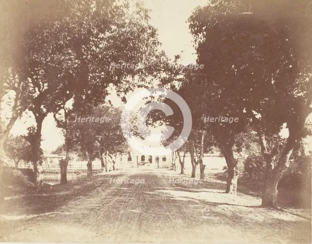 [Avenue, Mess and Capt. Hill's House], 1850s. Creator: Captain R. B. Hill.