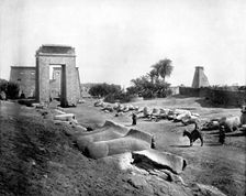 Avenue of Sphinxes, Karnak, Egypt, 1893.Artist: John L Stoddard