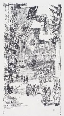 Avenue of the Allies. City Street (5th Ave.), 1918. Creator: Frederick Childe Hassam