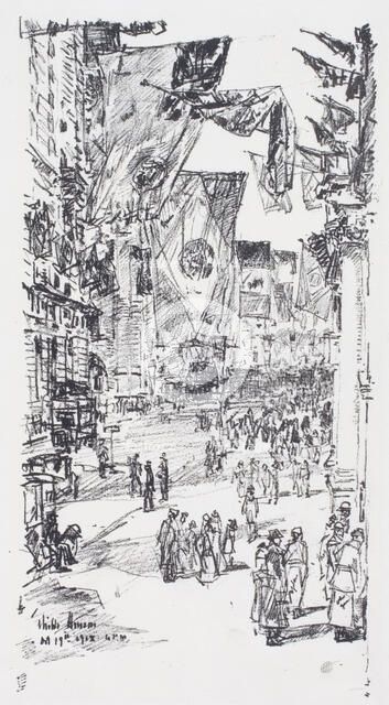 Avenue of the Allies. City Street (5th Ave.), 1918. Creator: Frederick Childe Hassam.