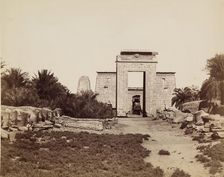 Avenue of the Sphinxes and Ptolemaic Gate, Temple of Karnak. Luxor, East Bank, between 1860 and 1903 Creator: Antonio Beato
