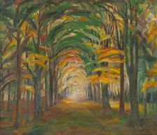 Avenue of trees, 1923-1928. Creator: Károly Kernstok