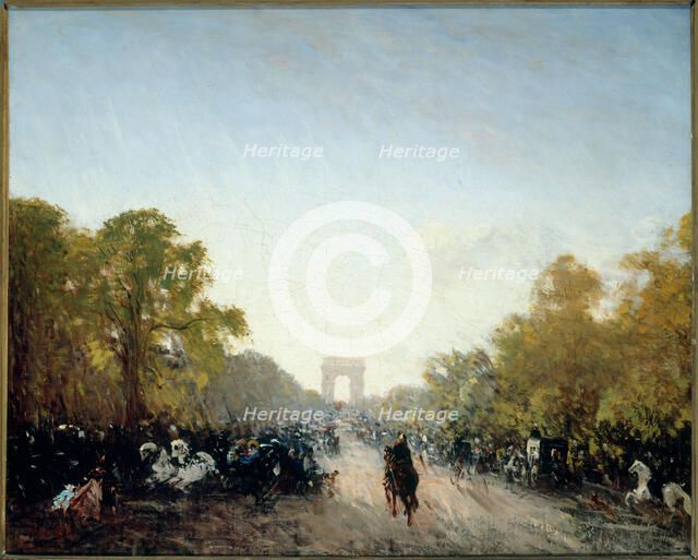 Avenue des Champs-Elysees, c1880. Creator: Felix Francois Georges Philibert Ziem.