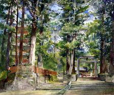 Avenue to the Temple of Iyeyasa, Nikko. Mid-day Sun., 1886. Creator: John La Farge