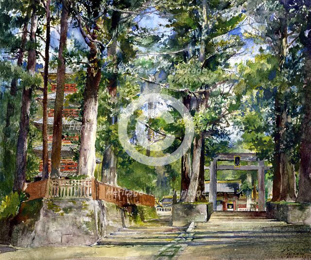 Avenue to the Temple of Iyeyasa, Nikko. Mid-day Sun., 1886. Creator: John La Farge.