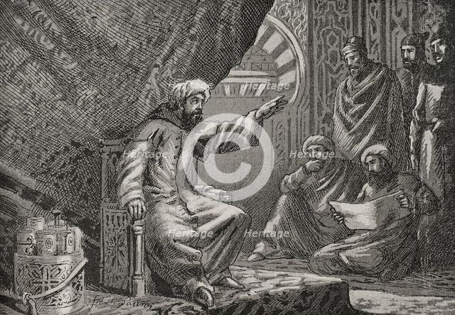Averroes (Abu al-Walid Muhammad ibn Ahmad ibn Rushd) (1126-1198), 1890.  Creator: Joan Serra y Pausas.