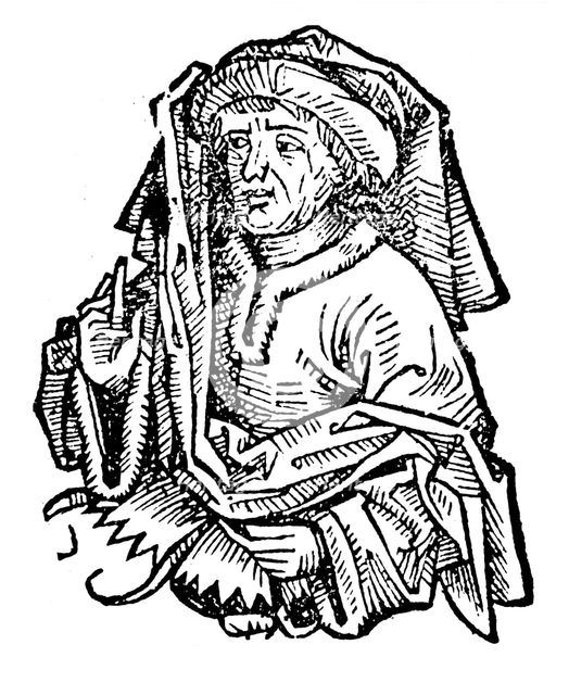 Averroes (Ibn Rushd) (1126-1198), eminent medieval Islamic philosopher, 1493. Artist: Unknown