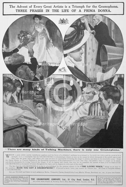 Avert for the Gramophone Co, 1909. Artist: Unknown