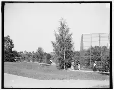 Aviary and lake, Seneca Park, Rochester, N.Y., between 1900 and 1906. Creator: Unknown