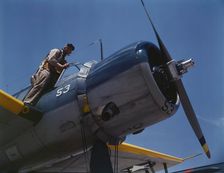 Aviation cadet in training at the Naval Air Base, Corpus Christi, Texas, 1942. Creator: Howard Hollem