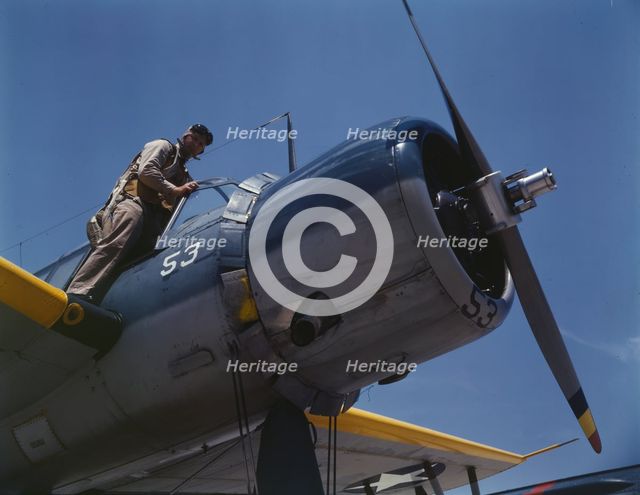 Aviation cadet in training at the Naval Air Base, Corpus Christi, Texas, 1942. Creator: Howard Hollem.