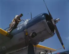 Aviation cadet in training at the Naval Air Base, Corpus Christi, Texas, 1942. Creator: Howard Hollem