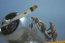 Aviation cadets at the Naval Air Base, Corpus Christi, Texas, 1942. Creator: Howard Hollem
