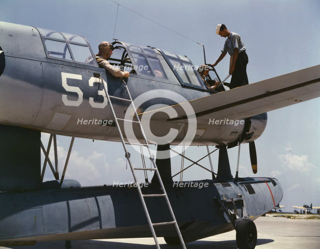 Aviation cadets in training at the Naval Air Base, Corpus Christi, Texas, 1942. Creator: Howard Hollem.