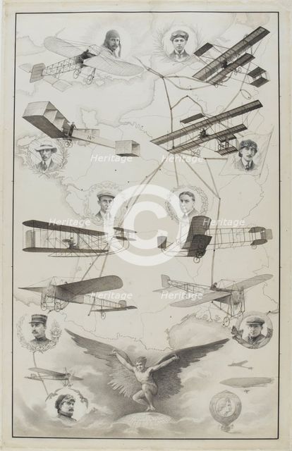 Aviation pioneers  of France, 1910.
