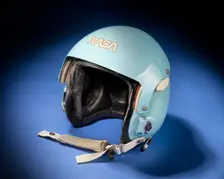 Aviator helmet belonging to Sally K. Ride, ca. 1983. Creator: Sierra Engineering Co.