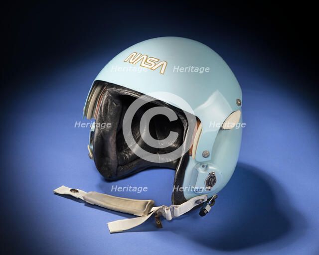 Aviator helmet belonging to Sally K. Ride, ca. 1983. Creator: Sierra Engineering Co..