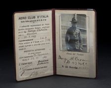 Aviator's license, Brevetto Superiore, 1918. Creator: Unknown