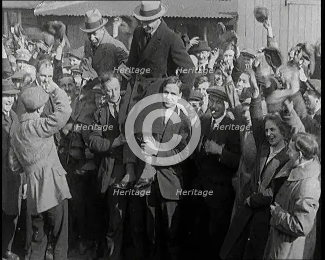 Aviators Captain Sir Ross Macpherson Smith and Lieutenant Sir Keith Macpherson Smith Being..., 1921. Creator: British Pathe Ltd.