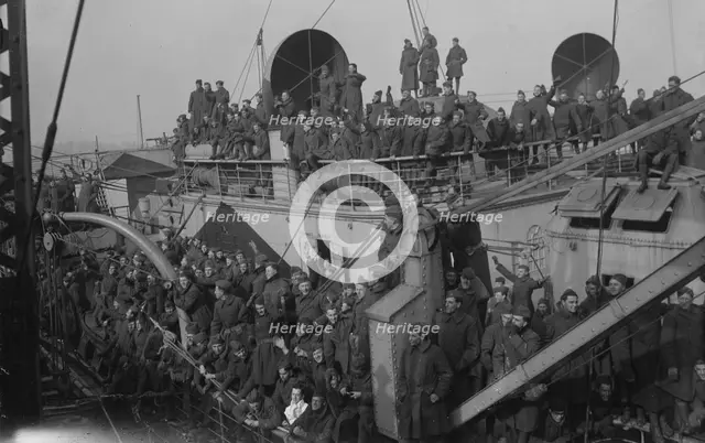 Aviators on RMS Mauretania, 1918. Creator: Bain News Service.