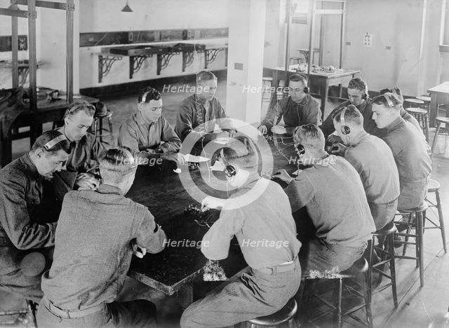 Aviators practicing telegraphy, 1917. Creator: Bain News Service.