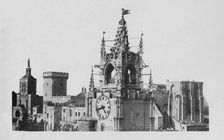 Avignon - The Jacquemart Tower, Church Notre-Dame of Doms and Popes Palace c1925
