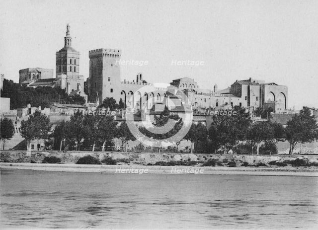 'Avignon. - The Rhone and Popes Palace', c1925. Artist: Unknown.