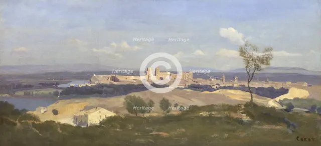 Avignon from the West, 1836. Artist: Corot, Jean-Baptiste Camille (1796-1875)