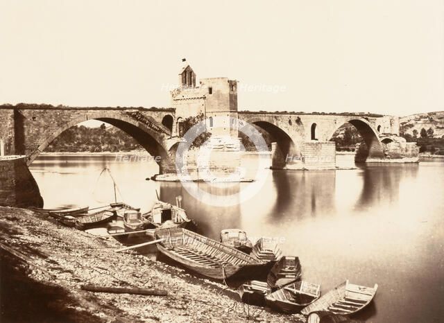 Avignon, Pont St. Bénezet, ca. 1864. Creator: Edouard Baldus.