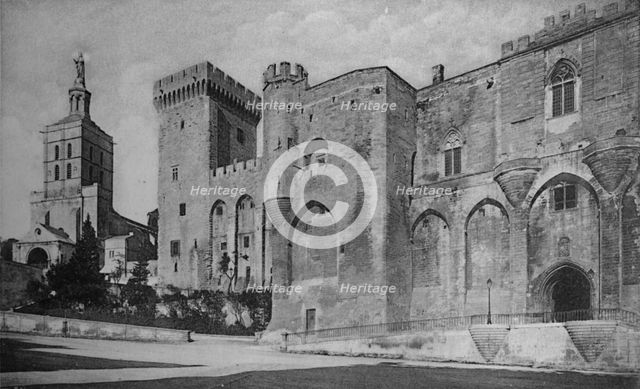 'Avignon - Popes Palace and Cathedral', c1925. Artist: Unknown.