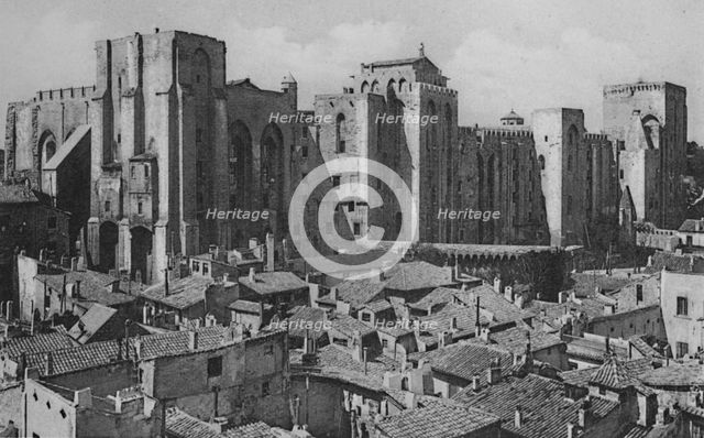 'Avignon - Popes Palace (East Side)', c1925. Artist: Unknown.