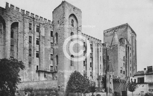 'Avignon. - Popes Palace St. Jean and Trouillas Towers (West Front)', c1925. Artist: Unknown.