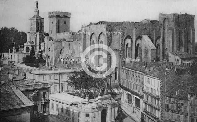 'Avignon - Popes Palace View of the Clock Tower', c1925. Artist: Unknown.