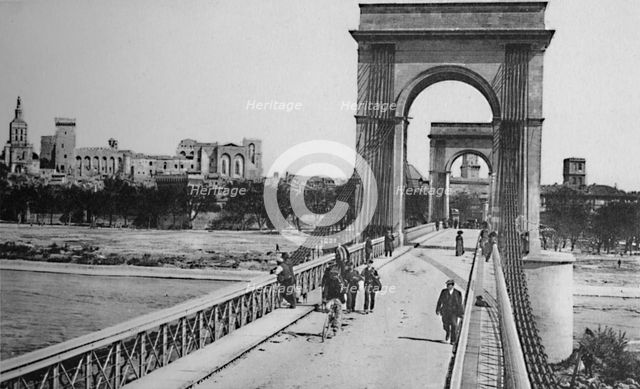 'Avignon - Suspended Bridge', c1925. Artist: Unknown.
