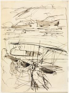 Avions reposant sur le terrain, 1914. Creator: Auguste Louis Lepère (French, 1849-1918)