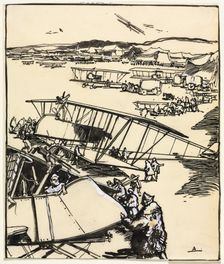 Avions reposant sur le terrain (recto and verso), 1914. Creator: Auguste Louis Lepère (French, 1849-1918)